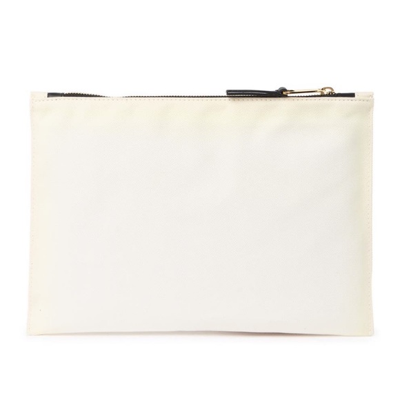 BURBERRY LONDON LARGE CHALK WHITE COTTON POUCH CLUTCH W/ KINGDOM CHECK LINING - Picture 7 of 16